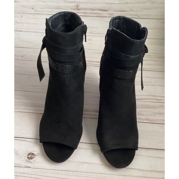 Madden NYC Bell Women’s Ankle Boots Black Open Toe Zipper Closure Size 8 - Picture 4 of 13